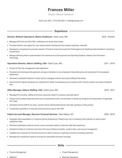 Resume example 1
