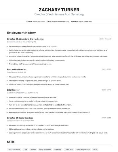 Resume example 2