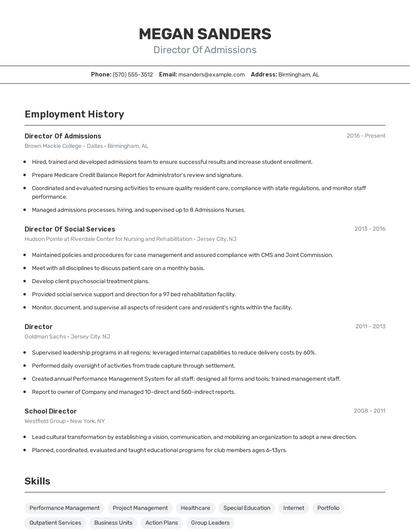 Resume example 2