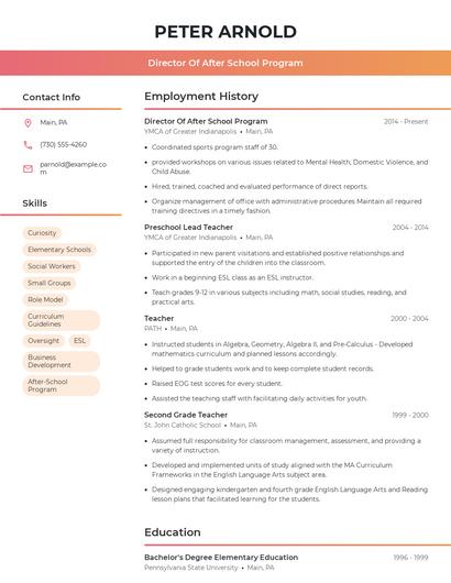 Resume example 3