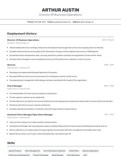 Resume example 2