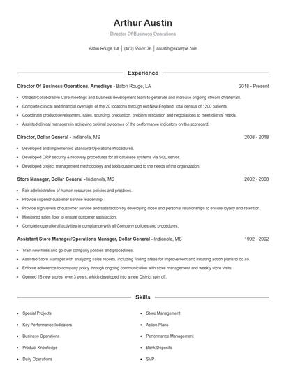 Resume example 1