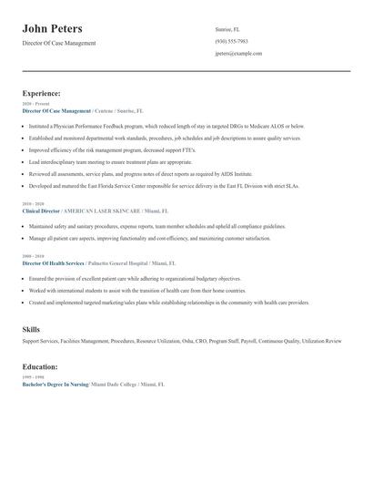 Director Of Case Management Resume