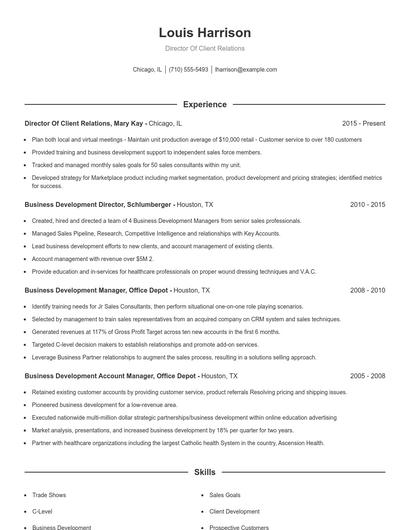 Resume example 1