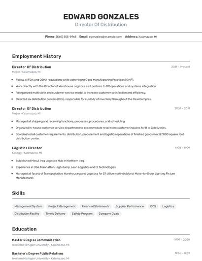 Resume example 2