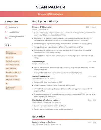 Resume example 3