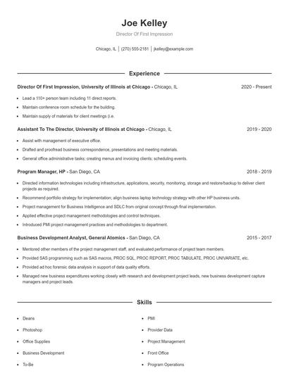 Resume example 1