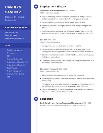 Director Of Human Resources Resume