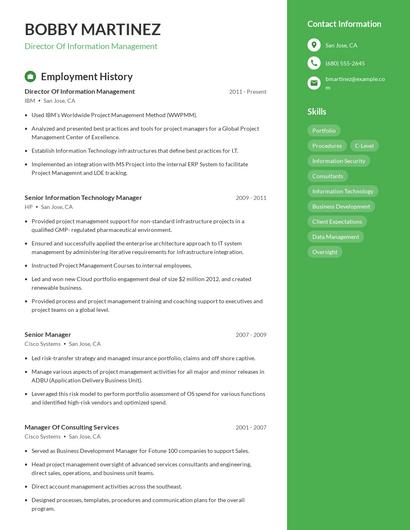 Director Of Information Management Resume