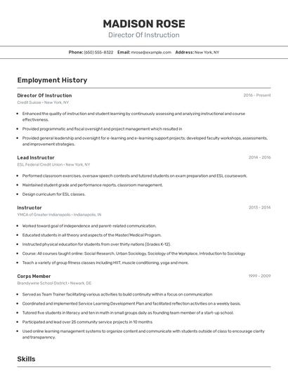 Resume example 2