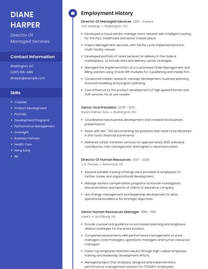 Director Of Managed Services Resume
