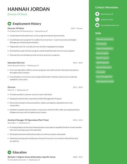 Resume example 5
