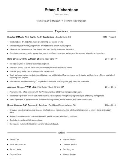 Resume example 1