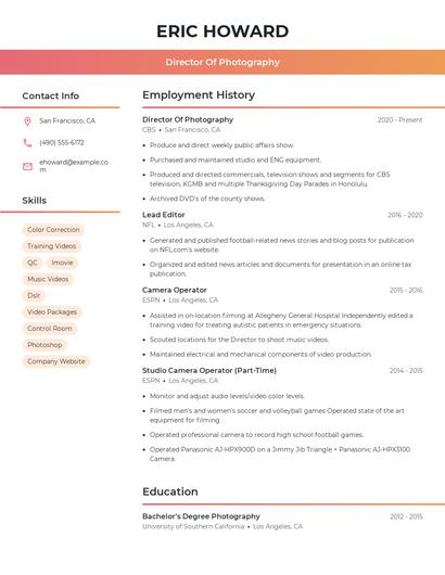 Resume example 3