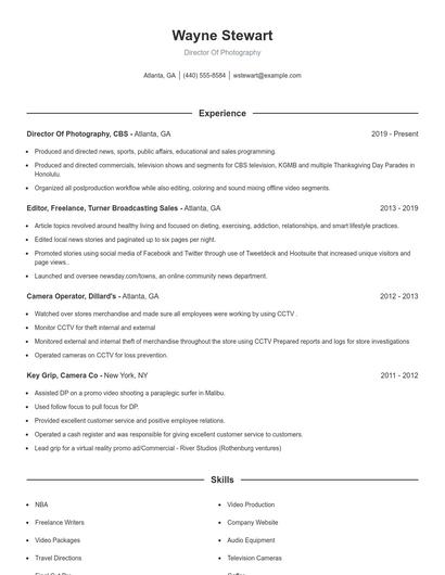 Resume example 1