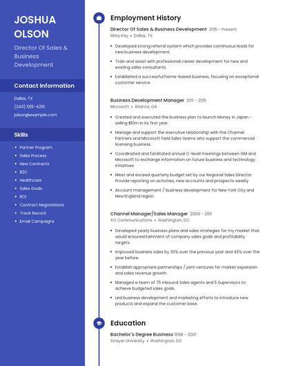 Resume example 5