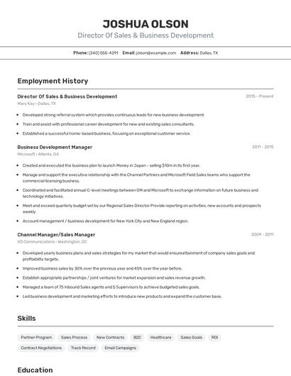 Resume example 2