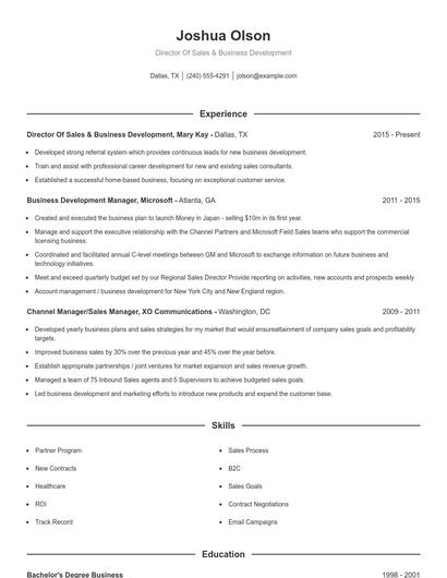 Resume example 1