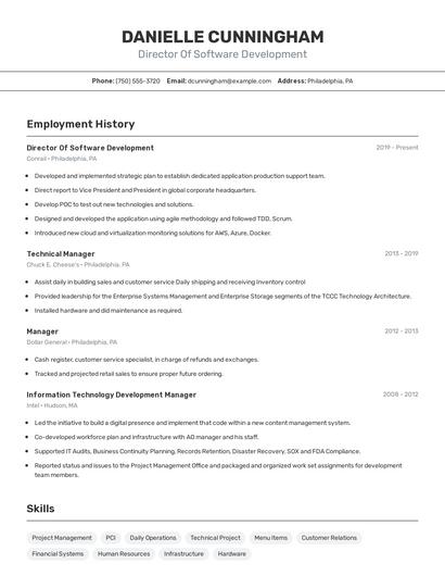 Resume example 2