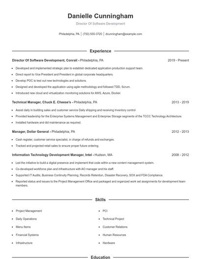 Resume example 1