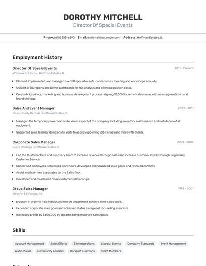 Resume example 2