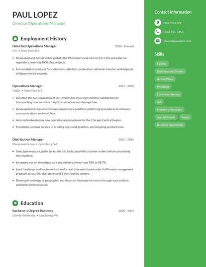 Resume example 5