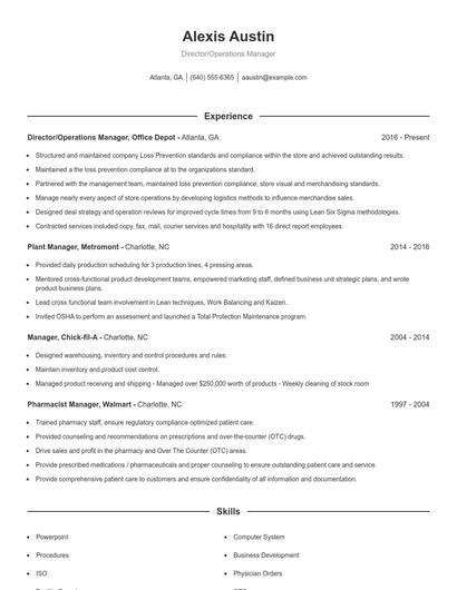 Resume example 1