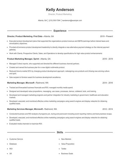 Resume example 1
