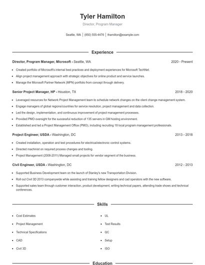 Resume example 1