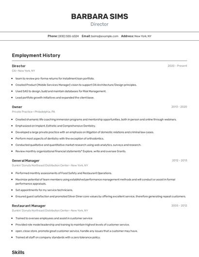 Resume example 2