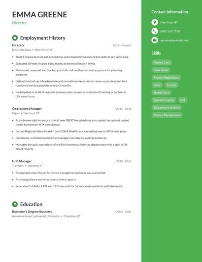 Resume example 4