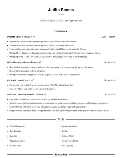 Resume example 1