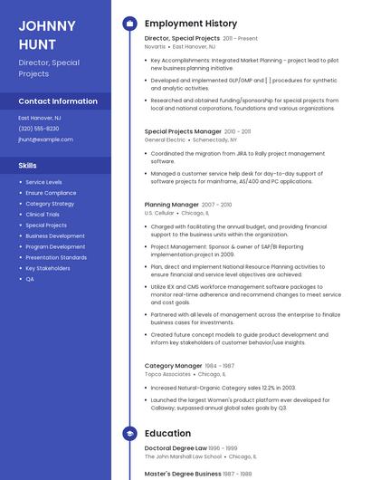 Director, Special Projects Resume