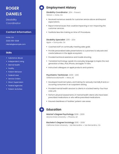 Disability Coordinator Resume