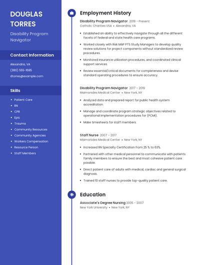 Disability Program Navigator Resume