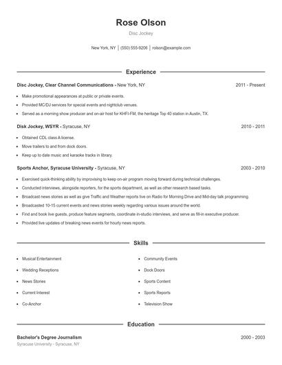 Resume example 1