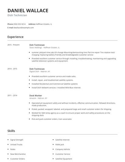 Dish Technician Resume
