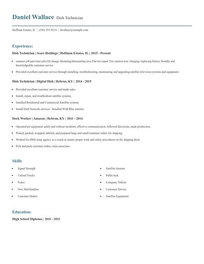 Dish Technician Resume