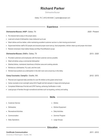 Resume example 1