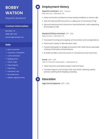 Dispatch Assistant Resume