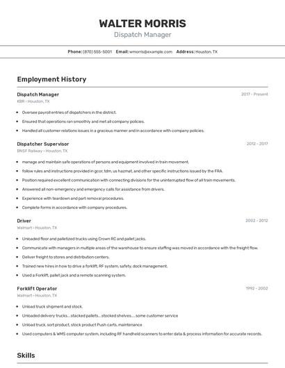 Resume example 2