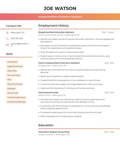 Resume example 3