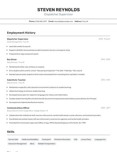 Resume example 2