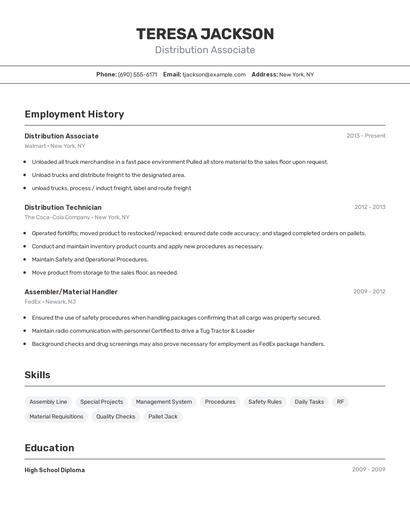 Resume example 2