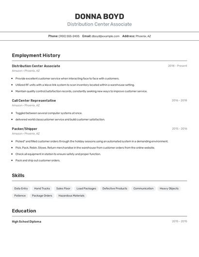 Resume example 2