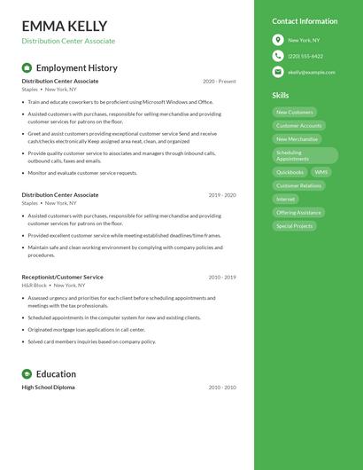 Resume example 4