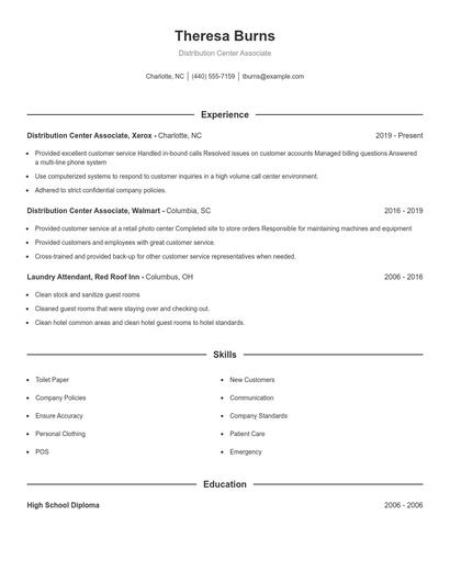 Resume example 1