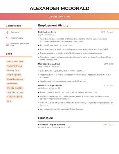 Resume example 3