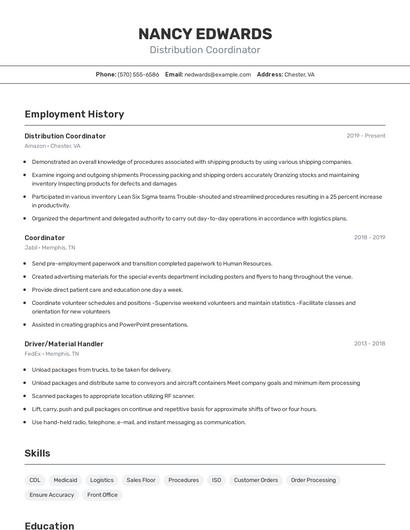 Resume example 2