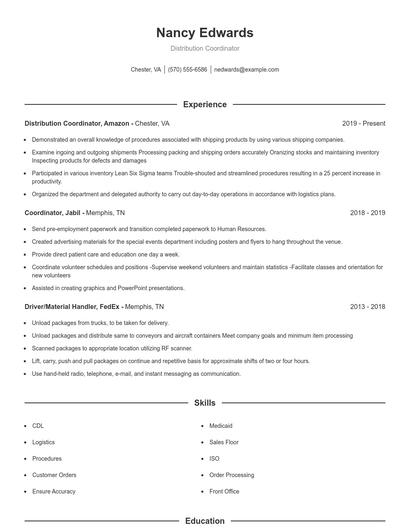 Resume example 1